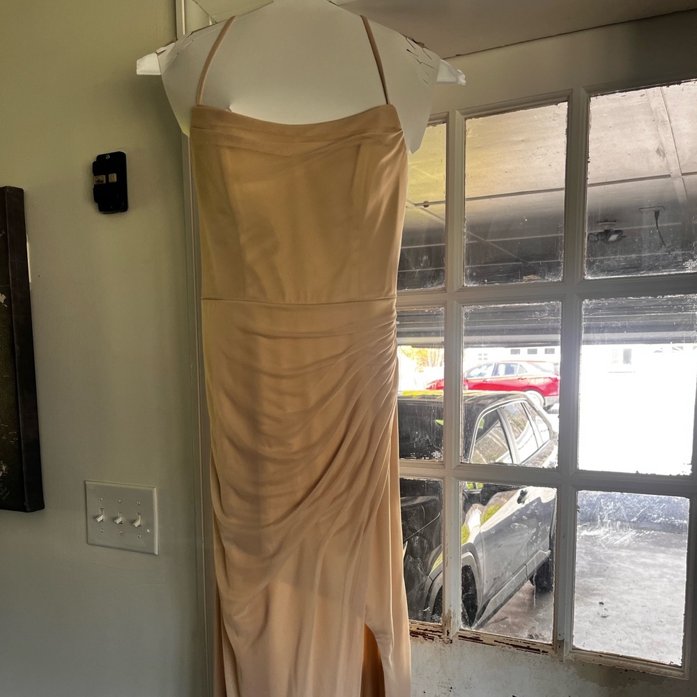 Azazie champagne dress